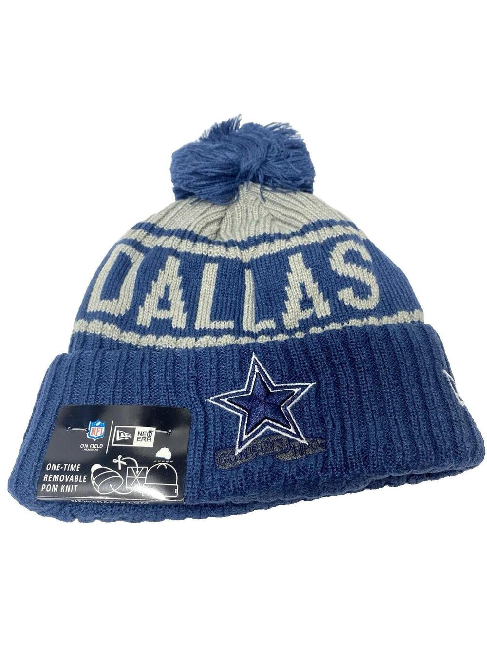 Dallas Cowboys NFL Winter Hat Removable Pom Pom Cozy Warm One Size Fit All - Picture 1 of 6